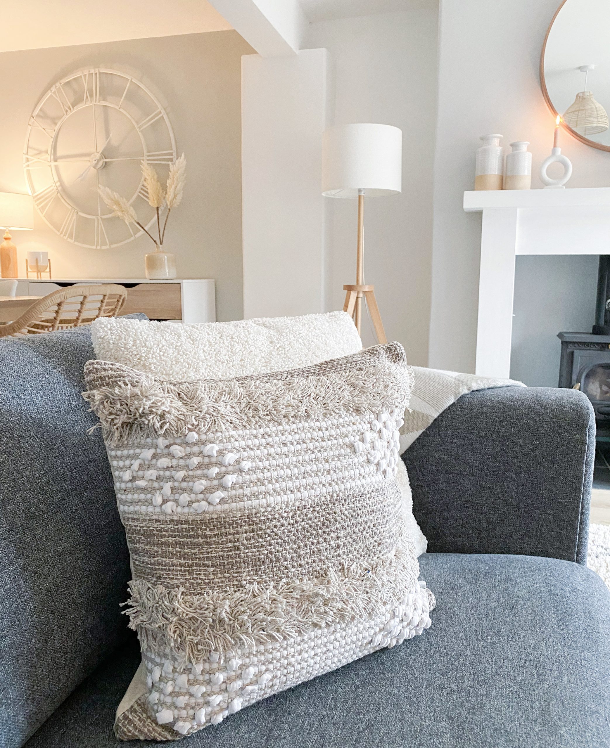 Oversized large grey star cushion - Perfectly Lovely Interiors