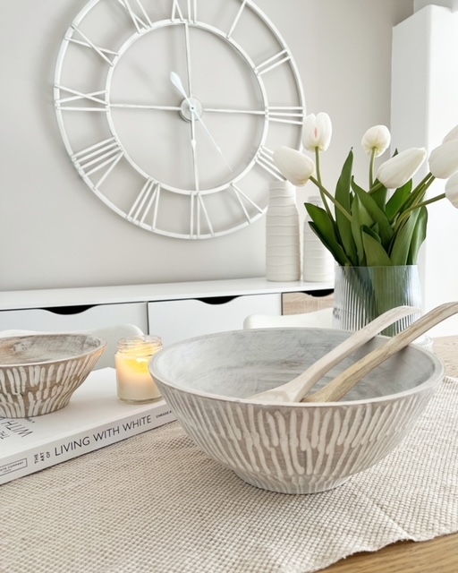 Decorative large white tray - Perfectly Lovely Interiors