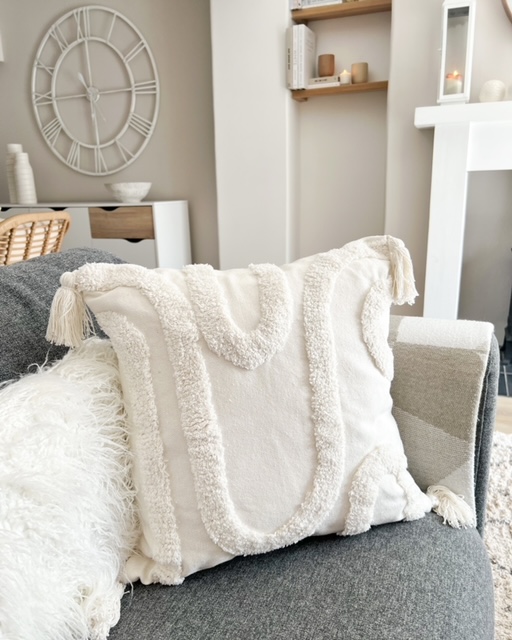 Oversized large grey star cushion - Perfectly Lovely Interiors