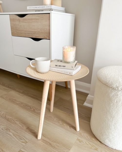 Decorative boho wooden side table